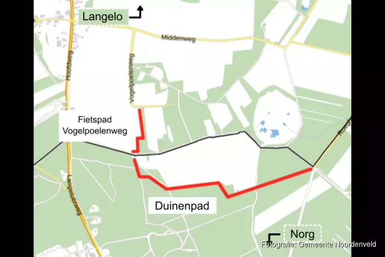 Fietspaden Vogelpoelenweg en Duinenpad afgesloten